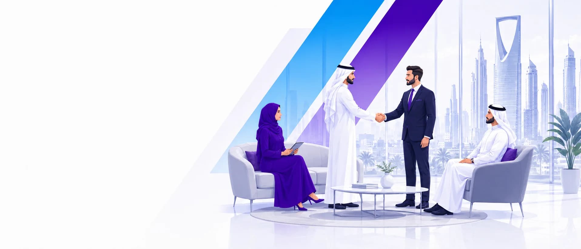 فريق المسار الذكي في اجتماع تواصل مع عميل